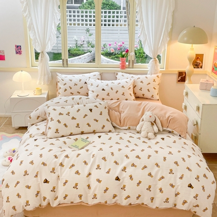 91家纺网 家纺一手货源 找家纺 （总）艺玲家纺 2024新款直播爆款泡泡棉印花四件套