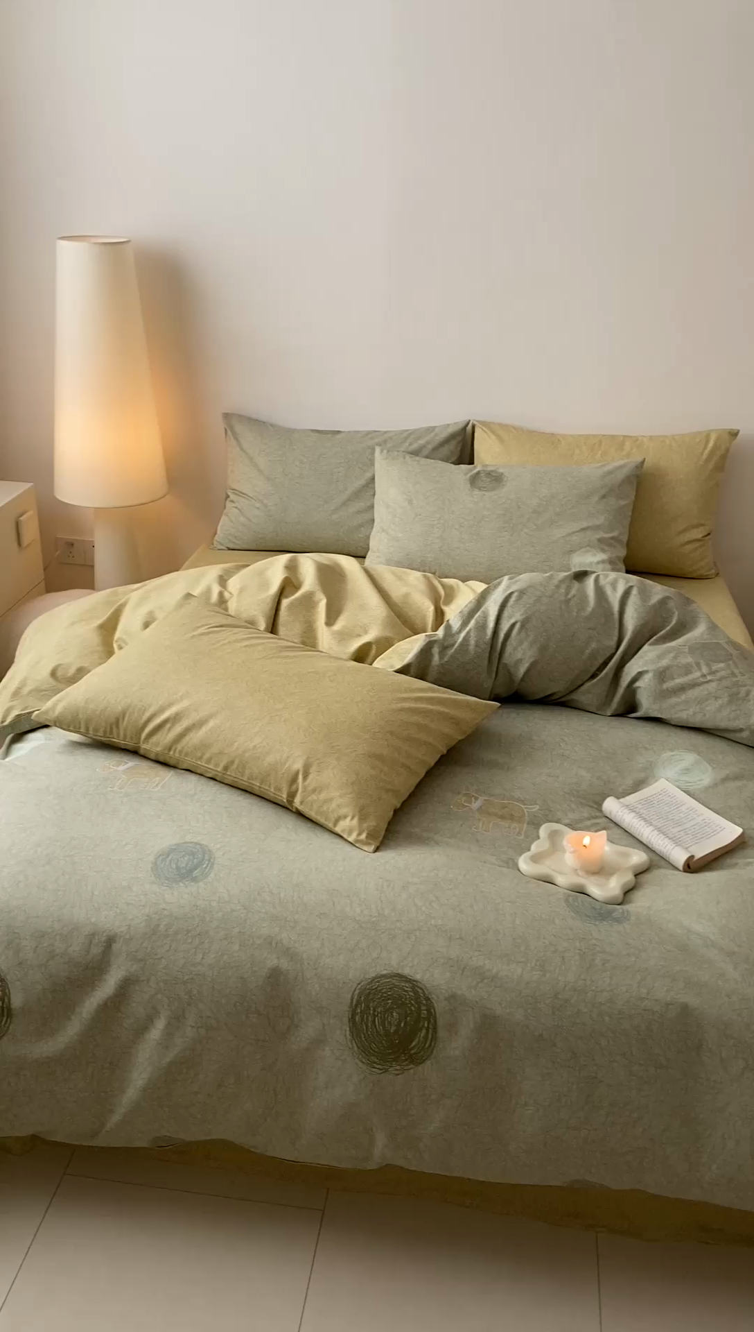 91家纺网 家纺一手货源 找家纺 宜家坊 2024新款全棉喷气13070小清新印花四件套-拍摄一 线条小狗