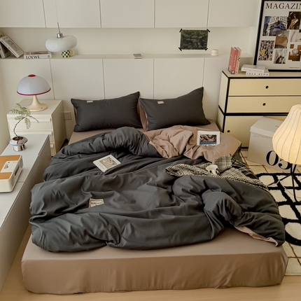 91家纺网 家纺一手货源 找家纺 （总）蓝淋 2024新春款日式简约婴儿可以啃咬的超柔混搭水洗棉四件套