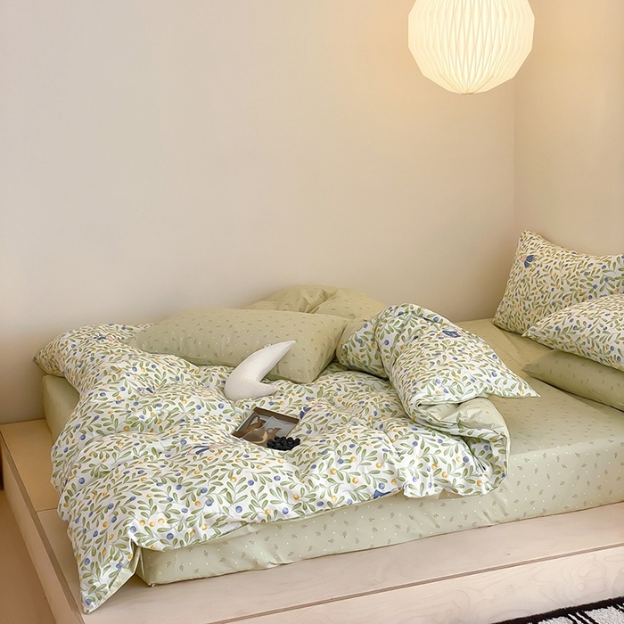 91家纺网 家纺一手货源 找家纺 宜家坊 2024新款全棉喷气13070小清新印花四件套-拍摄一 失眠少女