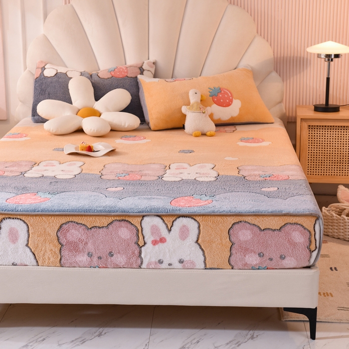 91家纺网 家纺一手货源 找家纺 (总) 慕梵 2025雪花绒印花卡通床笠牛奶绒珊瑚绒床罩