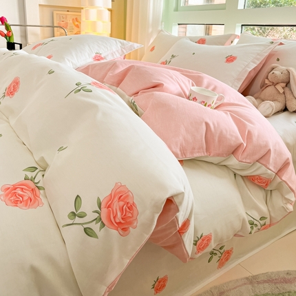 91家纺网 家纺一手货源 找家纺 （总）菲梵家纺 2025新款喷气小清新全棉印花四件套（预留缩水）