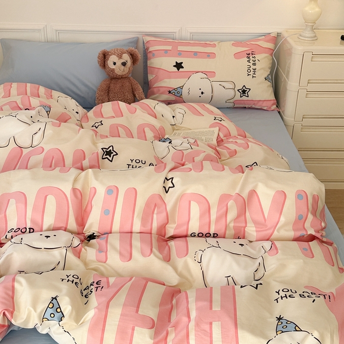 91家纺网 家纺一手货源 找家纺 （总）昔可家纺 2024新款全棉卡通印花系列四件套