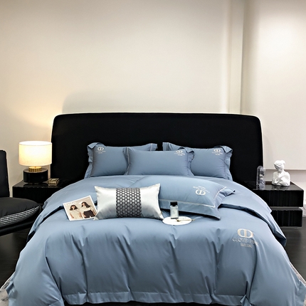 91家纺网 家纺一手货源 找家纺 若未家居 2025新款50SCR长绒棉四件套-绮洛 绮洛月光蓝