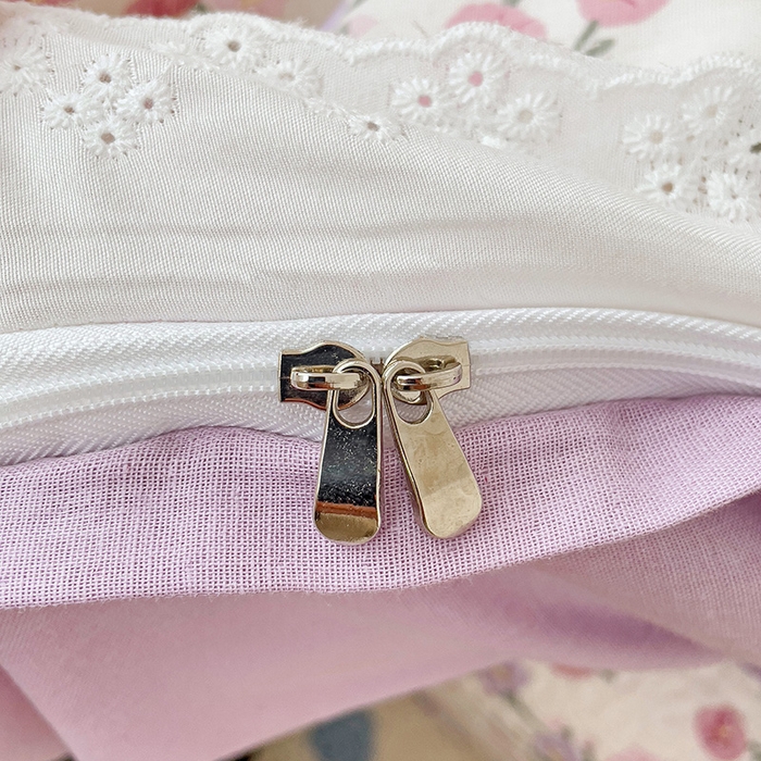 91家纺网 家纺一手货源 找家纺 羽爱家纺 2024新款A类双层纱棉花芯床盖套件 繁花