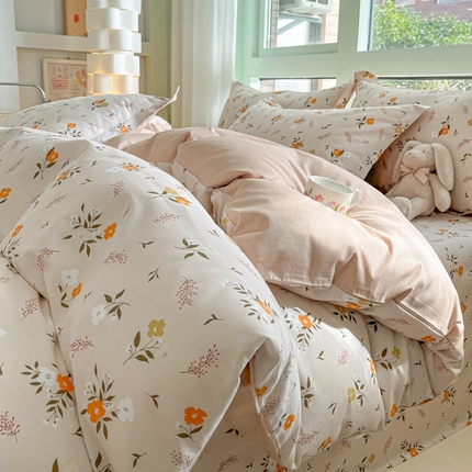 91家纺网 家纺一手货源 找家纺 （总）菲梵家纺 2025新款喷气小清新全棉印花四件套（预留缩水）