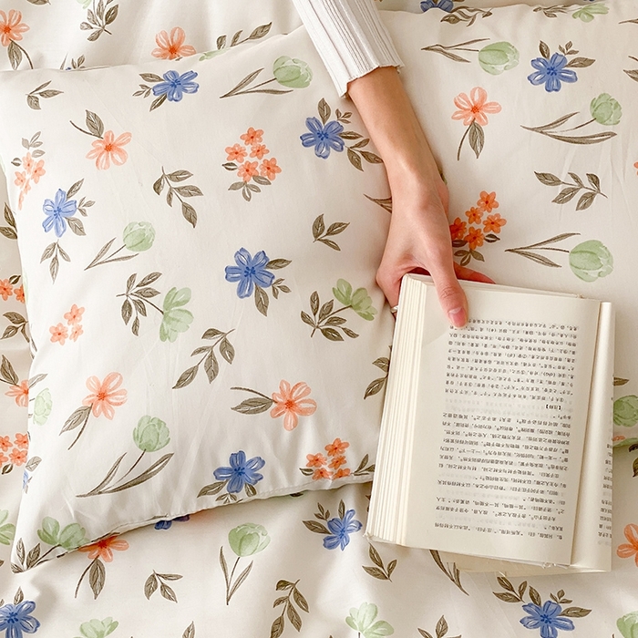 91家纺网 家纺一手货源 找家纺 宜家坊 2024新款全棉喷气13070小清新印花四件套-拍摄一 白露