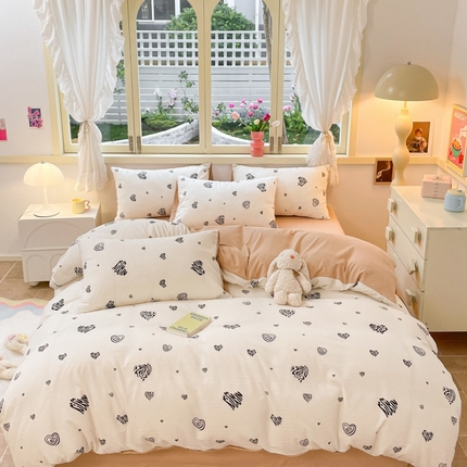 91家纺网 家纺一手货源 找家纺 （总）艺玲家纺 2024新款直播爆款泡泡棉印花四件套