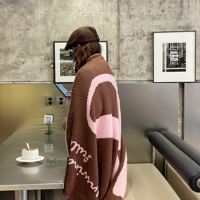 91家纺网 家纺一手货源 找家纺 圆岛家纺 2024新款蝴蝶结系列高品质多功能针织半边绒毛毯 蝴蝶结粉