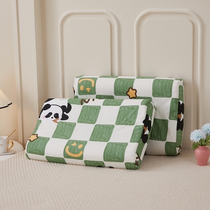 91家纺网 家纺一手货源 找家纺 （总）翎盈家纺 2024新款全棉枕套小清新乳胶枕专用枕套纯棉枕套