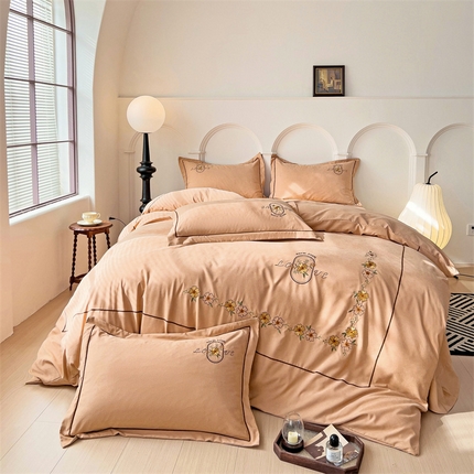 91家纺网 家纺一手货源 找家纺 （总） 庭笙 新款云棉新中式绣花款四件套