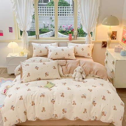 91家纺网 家纺一手货源 找家纺 （总）艺玲家纺 2024新款直播爆款泡泡棉印花四件套