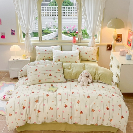 91家纺网 家纺一手货源 找家纺 （总）艺玲家纺 2024新款直播爆款泡泡棉印花四件套