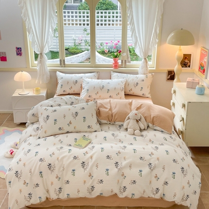 91家纺网 家纺一手货源 找家纺 （总）艺玲家纺 2024新款直播爆款泡泡棉印花四件套