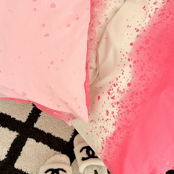 91家纺网 家纺一手货源 找家纺 昔可家纺 2024新款全棉印花星河渐变系列四件套 粉星河