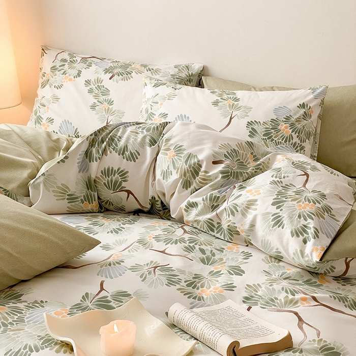 91家纺网 家纺一手货源 找家纺 宜家坊 2024新款全棉喷气13070小清新印花四件套-拍摄一 萝樱