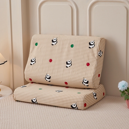 91家纺网 家纺一手货源 找家纺 翎盈家纺 2024新款全棉小清新乳胶枕专用枕套 熊猫集合