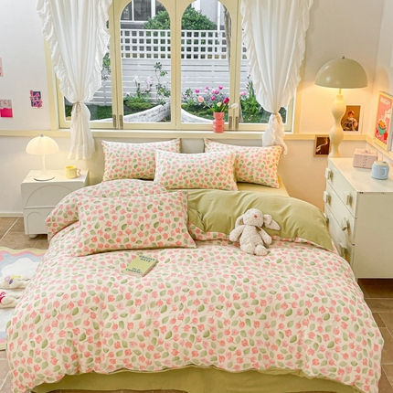 91家纺网 家纺一手货源 找家纺 （总）艺玲家纺 2024新款直播爆款泡泡棉印花四件套