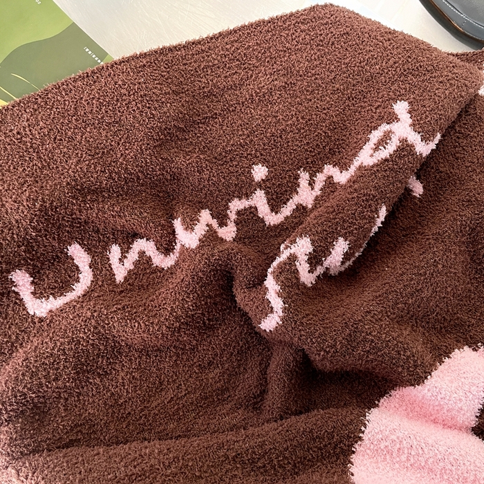 91家纺网 家纺一手货源 找家纺 圆岛家纺 2024新款蝴蝶结系列高品质多功能针织半边绒毛毯 蝴蝶结粉