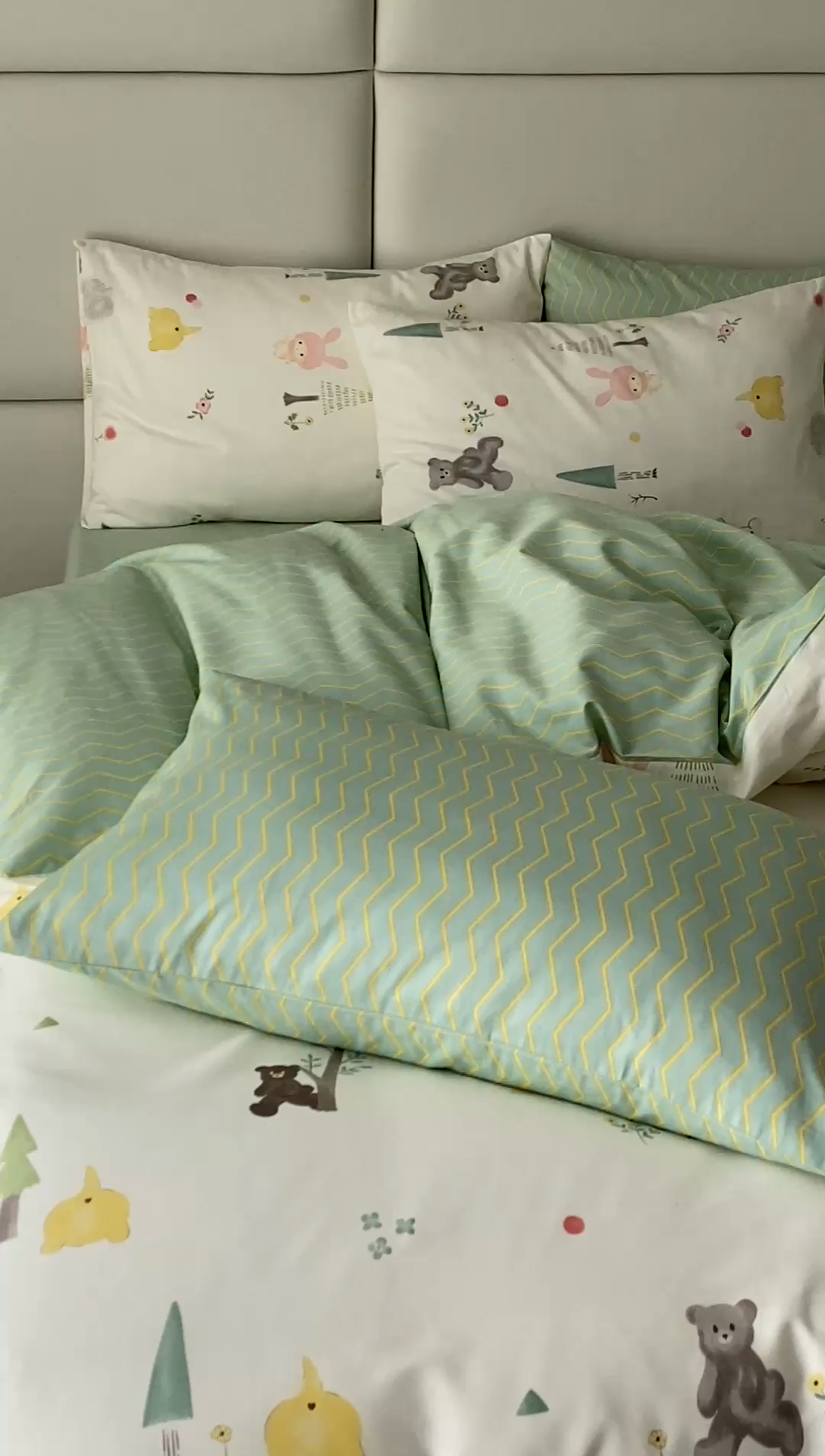 91家纺网 家纺一手货源 找家纺 宜家坊 2024新款全棉喷气13070小清新印花四件套-拍摄一 秘森茶话会