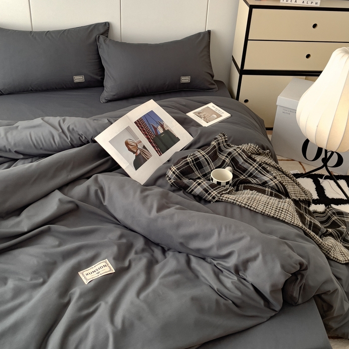 91家纺网 家纺一手货源 找家纺 （总）蓝淋 2024新春款日式简约婴儿可以啃咬的超柔混搭水洗棉四件套