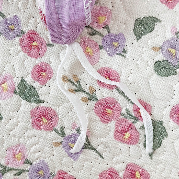 91家纺网 家纺一手货源 找家纺 羽爱家纺 2024新款A类双层纱棉花芯床盖套件 繁花