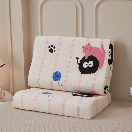 91家纺网 家纺一手货源 找家纺 （总）翎盈家纺 2024新款全棉枕套小清新乳胶枕专用枕套纯棉枕套