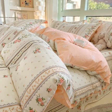 91家纺网 家纺一手货源 找家纺 （总）菲梵家纺 2025新款喷气小清新全棉印花四件套（预留缩水）