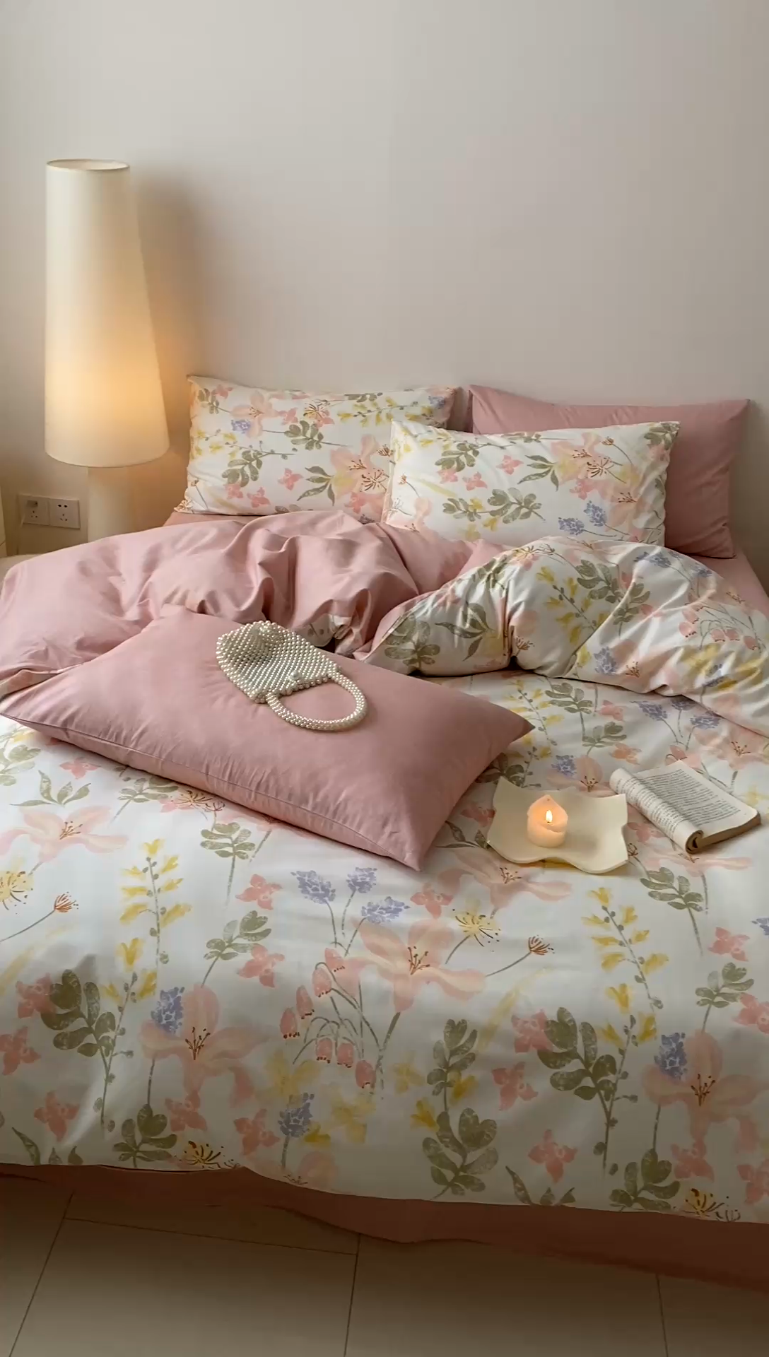 91家纺网 家纺一手货源 找家纺 宜家坊 2024新款全棉喷气13070小清新印花四件套-拍摄一 浮春绘