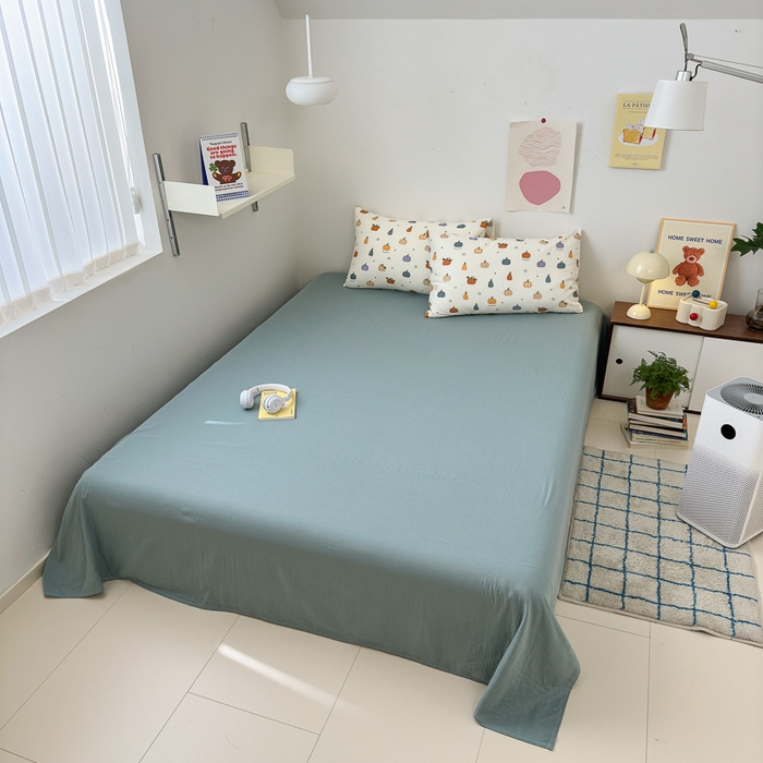 91家纺网 家纺一手货源 找家纺 优彩 2025新款全棉双层纱四件套 南瓜派