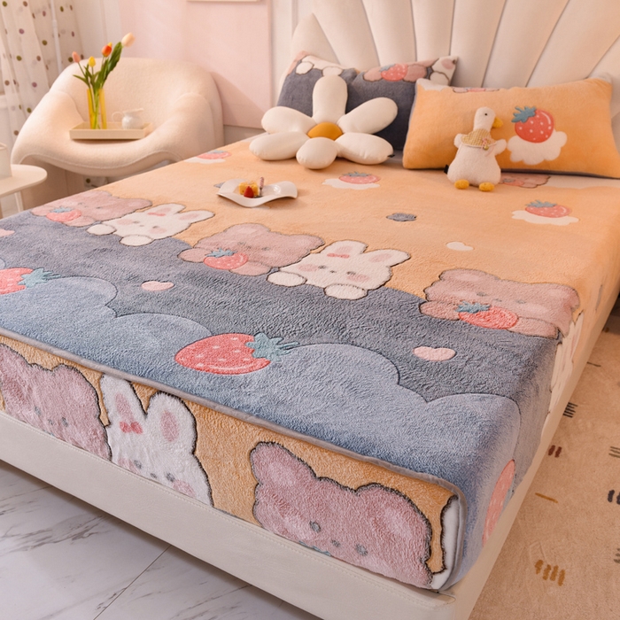 91家纺网 家纺一手货源 找家纺 (总) 慕梵 2025雪花绒印花卡通床笠牛奶绒珊瑚绒床罩