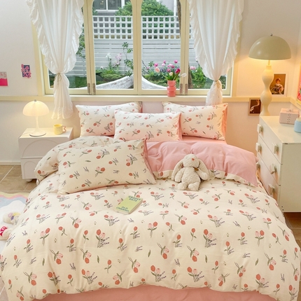 91家纺网 家纺一手货源 找家纺 （总）艺玲家纺 2024新款直播爆款泡泡棉印花四件套