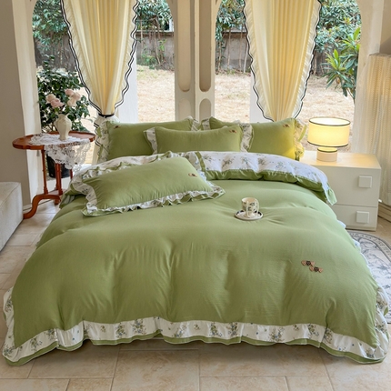 91家纺网 家纺一手货源 找家纺 （总）一比一 2024新款韩版泡泡棉四件套