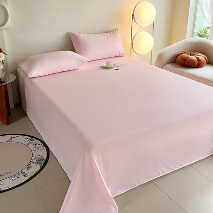 91家纺网 家纺一手货源 找家纺 （总）寝柔家纺 2024新款40S全棉斜纹13372纯棉纯色套件单品-单床单  （风格一）