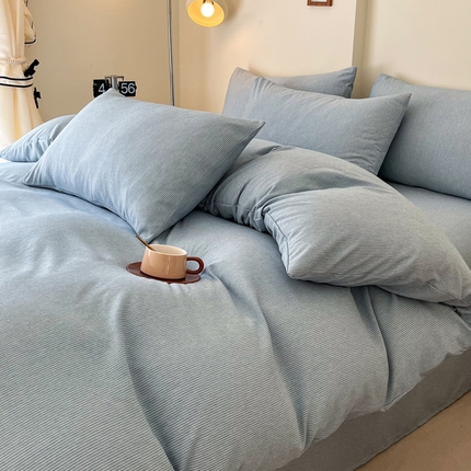 91家纺网 家纺一手货源 找家纺 （总）一比一 2024新款无印风色织系列四件套