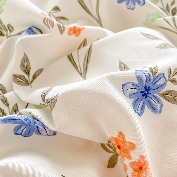 91家纺网 家纺一手货源 找家纺 宜家坊 2024新款全棉喷气13070小清新印花四件套-拍摄二 白露