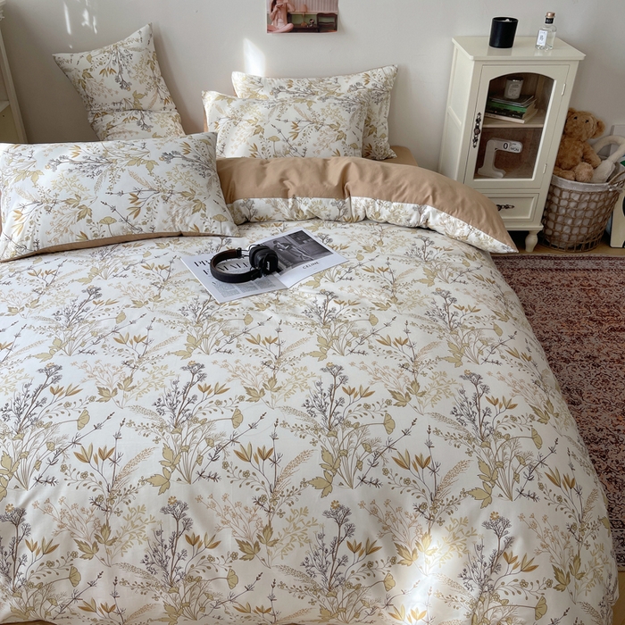 91家纺网 家纺一手货源 找家纺 希文家纺 2024新款全棉13372繁花系列四件套  繁花