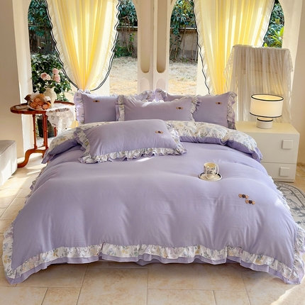 91家纺网 家纺一手货源 找家纺 （总）一比一 2024新款韩版泡泡棉四件套