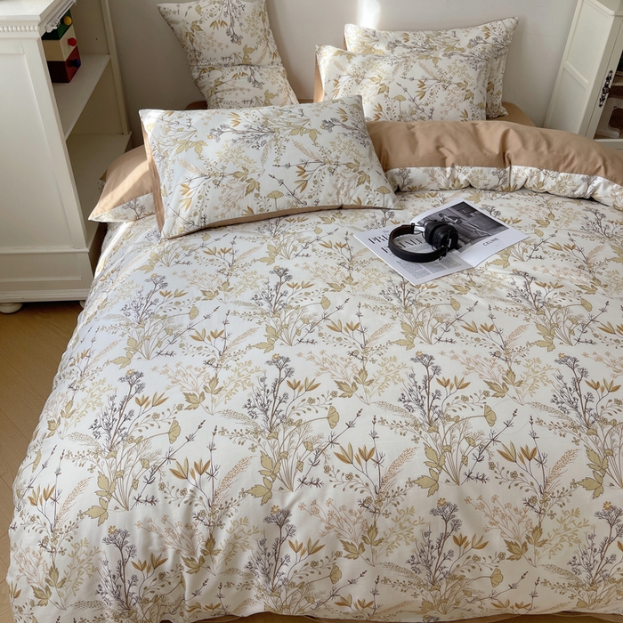 91家纺网 家纺一手货源 找家纺 希文家纺 2024新款全棉13372繁花系列四件套  繁花