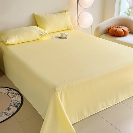 91家纺网 家纺一手货源 找家纺 （总）寝柔家纺 2024新款40S全棉斜纹13372纯棉纯色套件单品-单床单  （风格一）