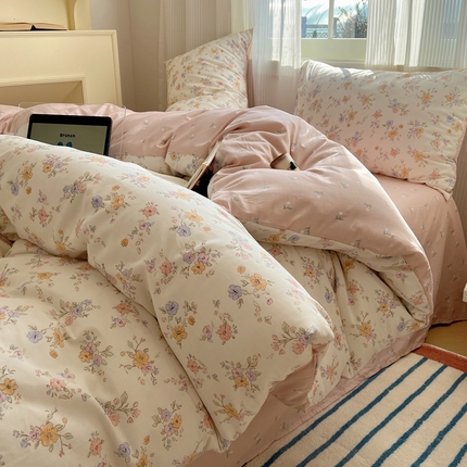 91家纺网 家纺一手货源 找家纺 希文家纺 2024新款全棉13372野影系列四件套  花小莱