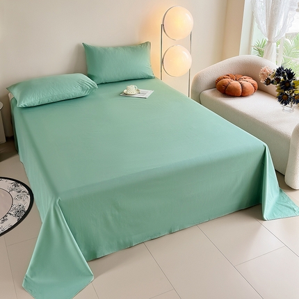 91家纺网 家纺一手货源 找家纺 （总）寝柔家纺 2024新款40S全棉斜纹13372纯棉纯色套件单品-单床单  （风格一）