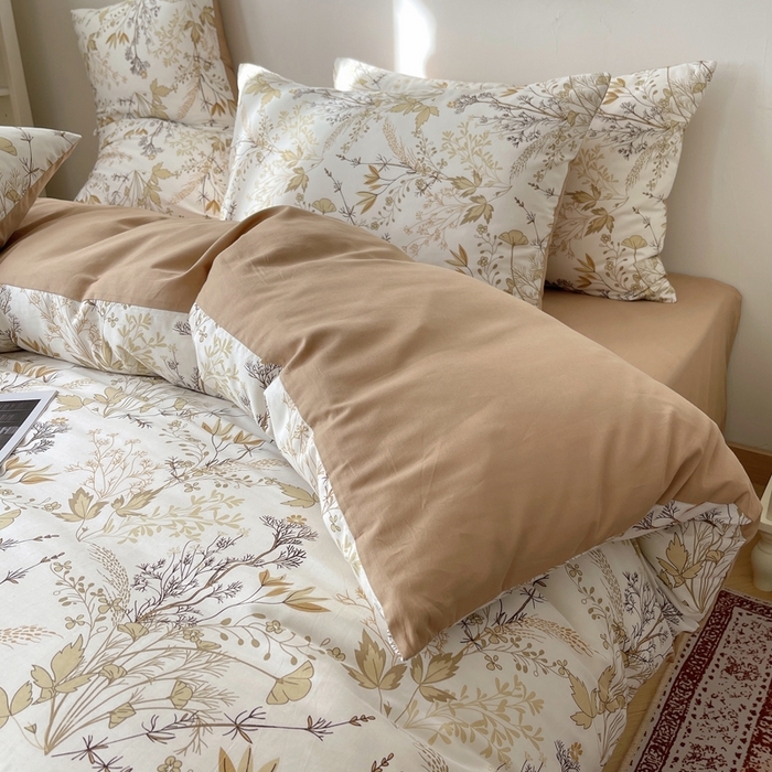 91家纺网 家纺一手货源 找家纺 希文家纺 2024新款全棉13372繁花系列四件套  繁花