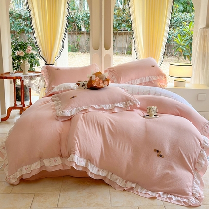 91家纺网 家纺一手货源 找家纺 （总）一比一 2024新款韩版泡泡棉四件套