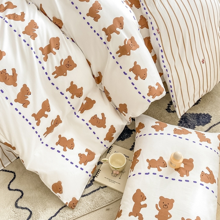 91家纺网 家纺一手货源 找家纺 宜家坊 2024新款全棉喷气13070小清新印花四件套-拍摄二 喜瓜瓜