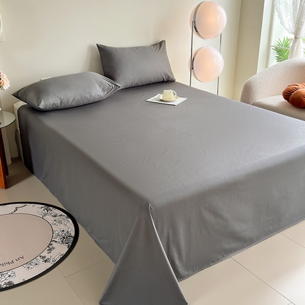 91家纺网 家纺一手货源 找家纺 （总）寝柔家纺 2024新款40S全棉斜纹13372纯棉纯色套件单品-单床单  （风格一）