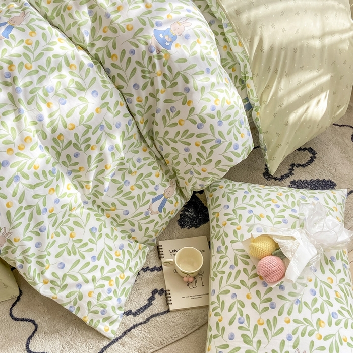 91家纺网 家纺一手货源 找家纺 宜家坊 2024新款全棉13070小清新印花四件套-拍摄二 失眠少女