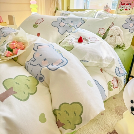 91家纺网 家纺一手货源 找家纺 （总）花伞家居 2025新款直播网销斜纹加厚磨毛印花植物羊绒四件套