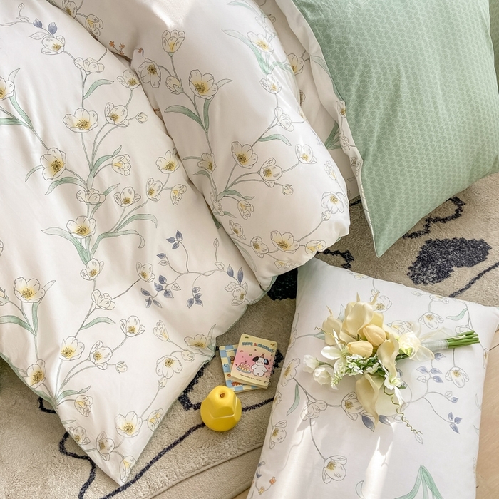 91家纺网 家纺一手货源 找家纺 宜家坊 2024新款全棉13070小清新印花四件套-拍摄二 沁园春