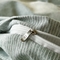 91家纺网 家纺一手货源 找家纺 一比一 2024新款无印风色织系列四件套 细条白绿